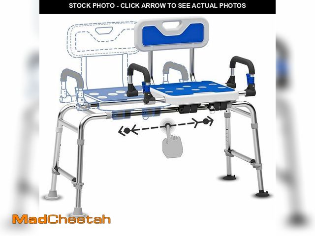 Lot 74-13709497 - Drseats Sliding Shower Chair with Arms and Back, 500lbs Tub Transfer Benches with Non Slip Aluminum ...