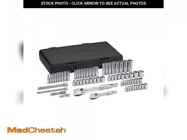 Lot 74-12463632 - (MISSING ONE PIECE) GEARWRENCH 1/4 in. and 3/8 in. Drive Standard &amp; Deep SAE/Metric 90-Tooth Rat...