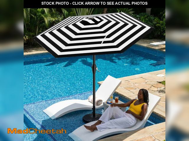 Lot 74-14087153 - Easthome 7.5' Patio Umbrella Outdoor Table Market Umbrella with Smooth Crank handle, 6 Ribs, Backyar...