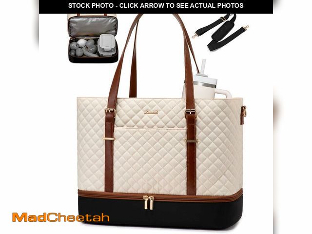 Lot 74-14050147 - LOVEVOOK Lunch Tote Bag for Women, 15.6 Inch Laptop Work Bag With Lunch Compartment &amp; Large Cup ...