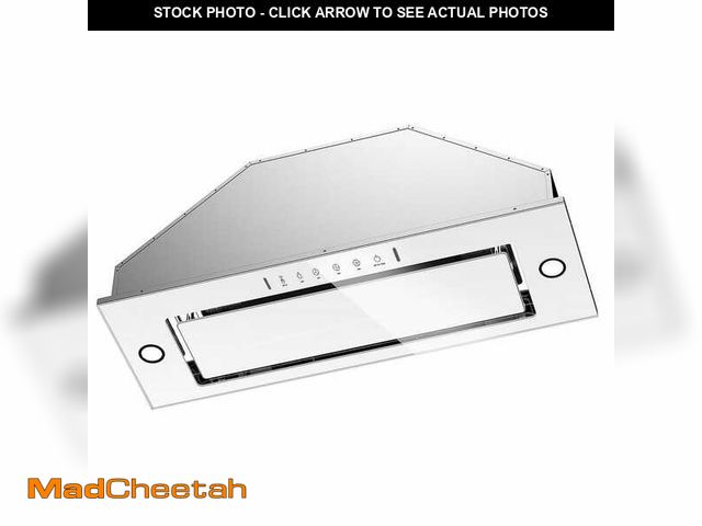 Lot 74-12558226 - VIKIO 28 in. 900 CFM Convertible Insert Range Hood in Stainless Steel and White Glass with LED Light...