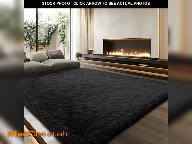 Lot 74-13778324 - Pentantan Shag Area Rugs, 5ft x 8ft Soft Fluffy Indoor Carpet for Living Room Bedroom Decor, Black -...
