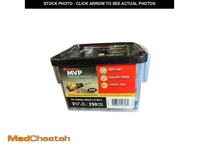 Lot 74-14558884 - FastenMaster MVP 2 1/2 in. L Torx Ttap Self Tapping Wood Screws 250 pk - UNUSED