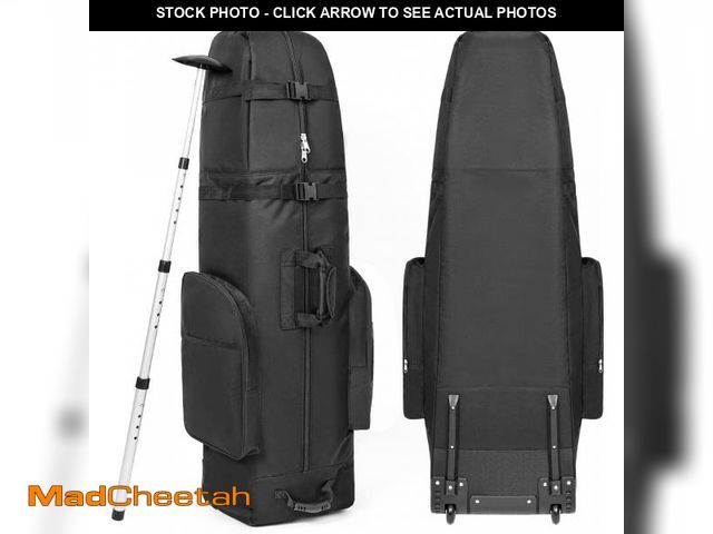 Lot 74-11548631 - DAREKUKU Golf Travel Bag with Adjustable Support Rod, Portable Golf Club Travel Cover with Wheels fo...