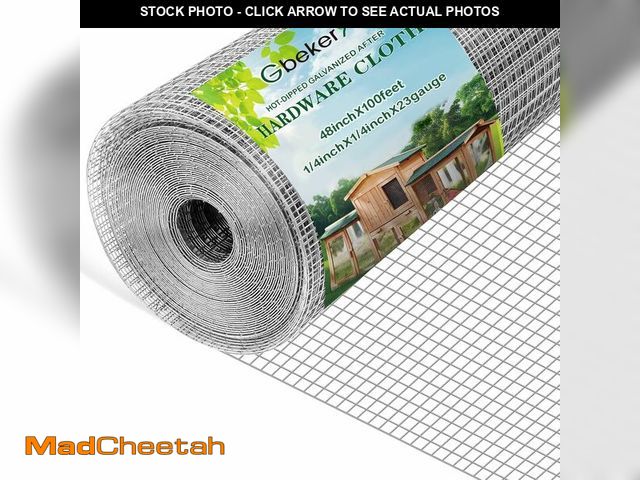 Lot 74-13698031 - Gbekery Hardware Cloth 1/4 inch 48in x 100ft 23 Gauge, Chicken Wire Hot-dip Galvanized After Welding...