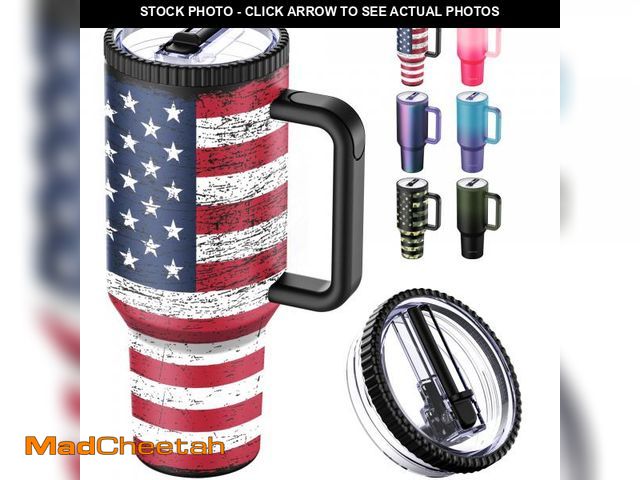Lot 74-12307309 - Greatyos 40 oz Tumbler with Handle and Flip Straw Lid - Upgraded Traveler 40oz Tumblers with Lids St...