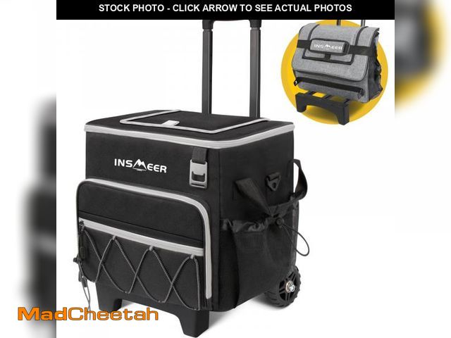 Lot 74-12049945 - INSMEER Cooler with Wheels - 40L/60Cans Soft Cooler Bag, Insulated, Collapsible, Leakproof - Ideal f...