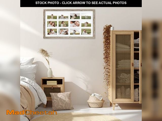 Lot 74-14351434 - SPEPLA 12 Opening 4x6 Distressed White Collage Picture Frames Set of 2, Multiple Frames for Displayi...