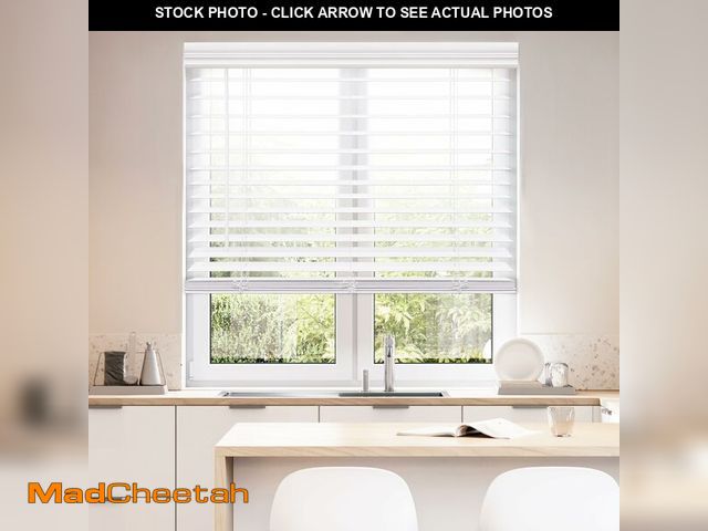 Lot 74-13802062 - (MISSING HARDWARE) DEZ FURNISHINGS Cordless 2" Faux Wood Blind, 47" W x 48" H, White - UNUSED