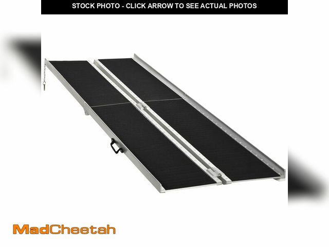 Lot 74-12693225 - HOMCOM Wheelchair Ramp 10FT, Folding Aluminum Threshold Ramp with Non-Slip Surface, Transition Plate...