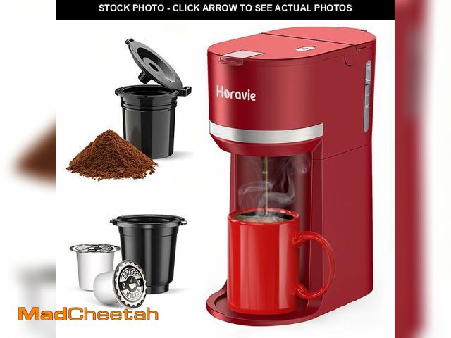 Lot 74-14060429 - Horavie Mini Single Serve Coffee Maker for K-Cup Pod and Grounds, Fast Brew One Cup Coffee Machine w...