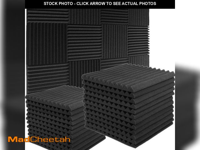 Lot 74-12426463 - Acoustic Foam Panels 12~96 PACK 1" x 12"x 12" High Density Soundproofing Wedges for Wall Sound Proof...