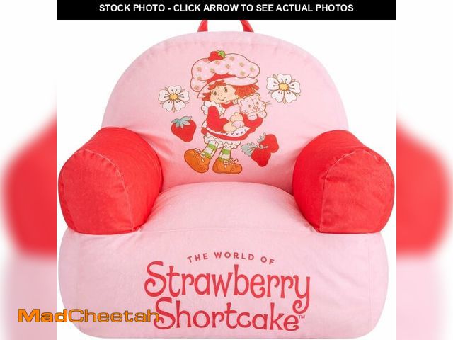 Lot 74-14349741 - Strawberry Shortcake Kids Sofa Bean Bag Armchair, Soft Plush Lounge Chair for Bedroom or Playroom - ...