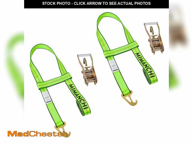 Lot 74-13545935 - Mimanchi Wheel Lift Straps,2pack,2" X10'Quick-Pick Wheel Lift Strap with Finger Hook Ratchet to fit ...