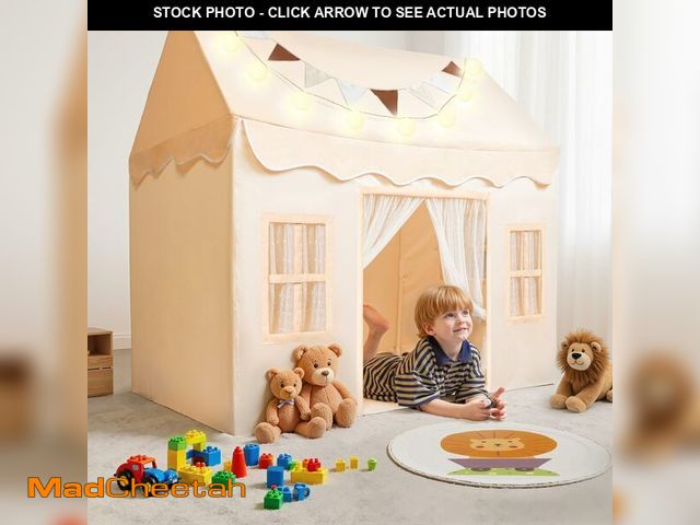 Lot 74-13564357 - SYNCFUN Play Tent for Kids,Indoor &amp; Outdoor Tent with Blanket,LED Lights &amp; Flags for Toddler...