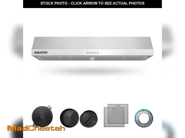 Lot 74-12591780 - Anlicho 30 in. 300 CFM Ducted Under Cabinet Range Hood in Stainless Steel with 2-Way Venting and LED...