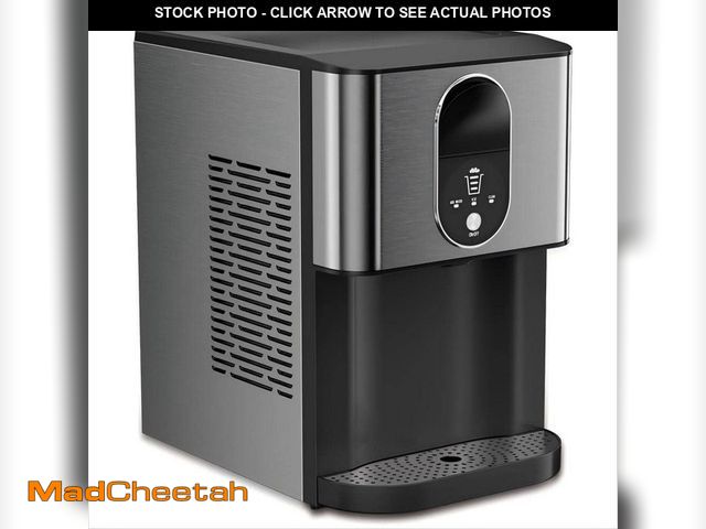 Lot 74-13062353 - COWSAR 10.63 in. 44 lbs. Countertop or Portable Nugget/Pebble Ice Maker in Stainless Steel Black - U...