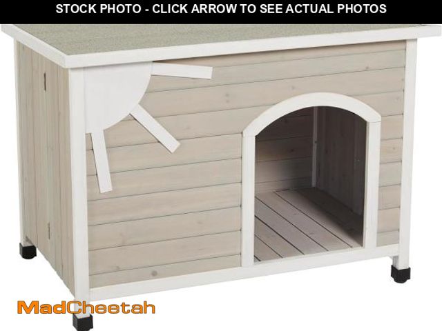 Lot 74-12399199 - MidWest Homes for Pets Eilio Folding Outdoor Wood Dog House, No Tools Required for Assembly | Dog Ho...