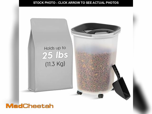 Lot 74-12760223 - IRIS USA Pet Food Storage Container 25 lbs, Premium 60% Improved Airtight Seal with Air Valve, 2 Cup...