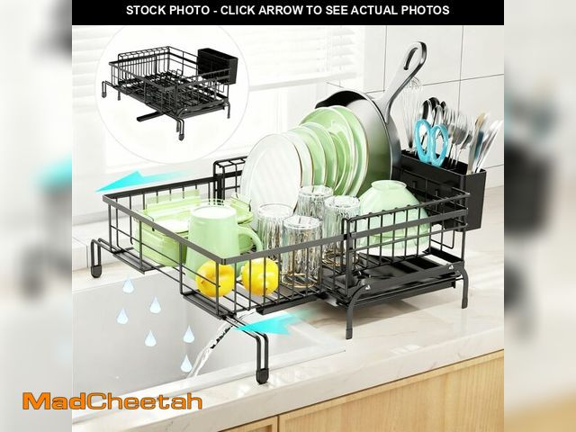Lot 74-13583926 - GSlife Expandable Dish Drying Rack - Anti-Rust 2-in-1 Dish Racks for Kitchen Counter and Sink, Compa...
