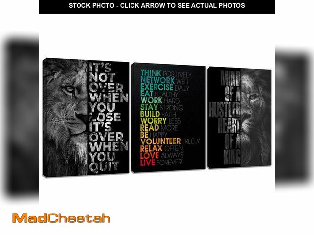 Lot 74-14429558 - Motivational Office Wall Art Inspirational Canvas Wall Art Hustle Posters Wall Decor Print Entrepren...