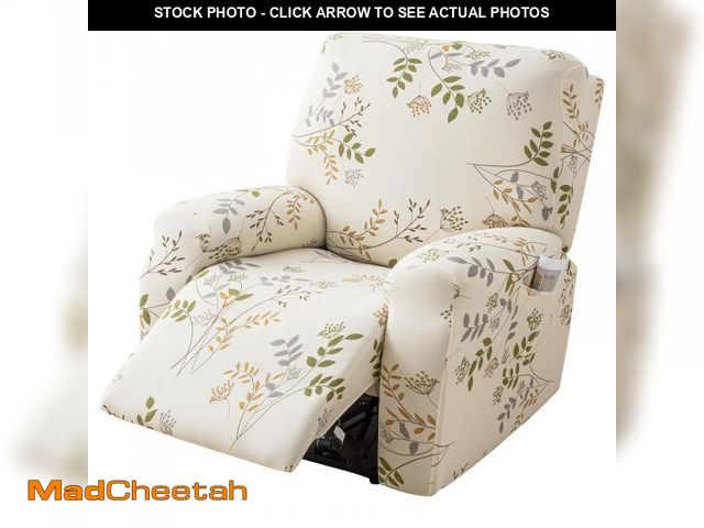 Lot 74-12114835 - FUANGUI Recliner Chair Cover 4-Pieces Lazyboy Cover for Recliner Chair with Storage Pockets Furnitur...