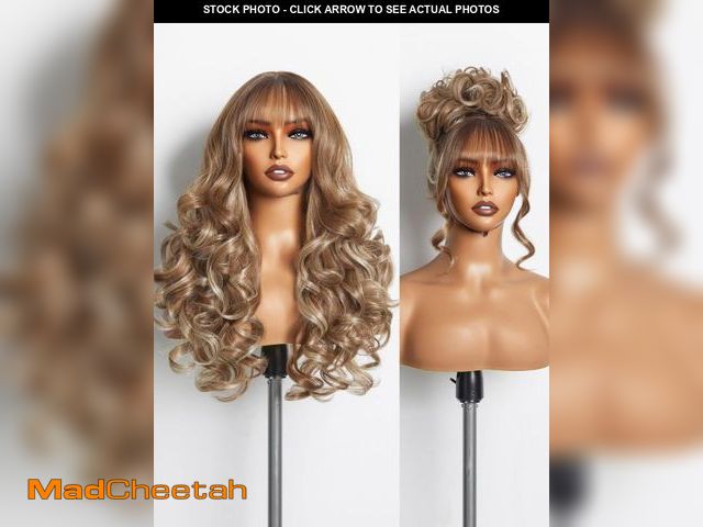Lot 74-12115273 - GORGIUS Highlight Wigs with Bang Body Wave Wig Natural Highlights Glueless Wavy Wig Crafted with Sty...