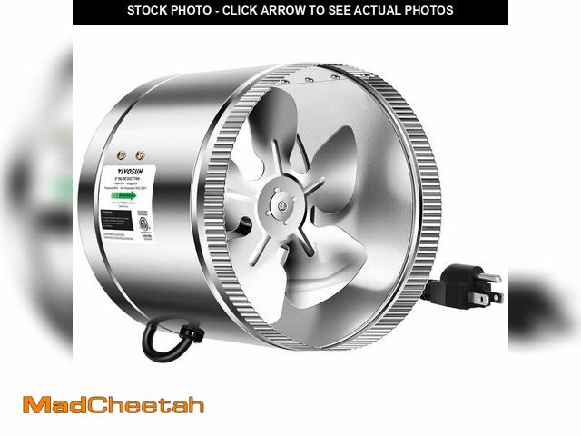 Lot 74-13549980 - VIVOSUN 8 Inch Inline Duct Fan 420 CFM, HVAC Exhaust Ventilation Fan with Low Noise for Basements, B...