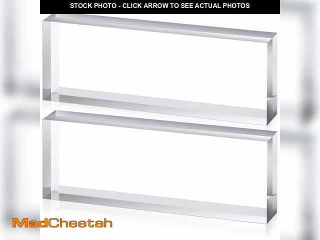 Lot 74-14387245 - Yousoontic 2 Pcs Clear Acrylic Blocks for Display Blank Name Plate Block Cube Display Stand for Wedd...