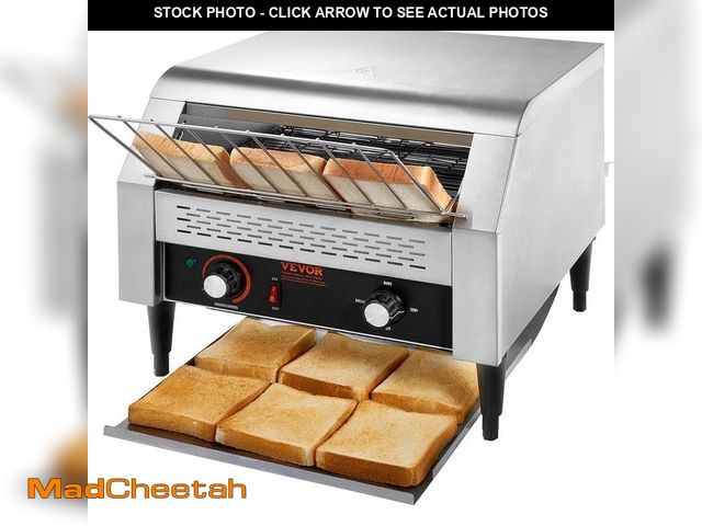 Lot 74-13099044 - VEVOR Commercial Conveyor Toaster 450 Slices/Hour Conveyor Belt Toaster Heavy Duty Stainless Steel C...