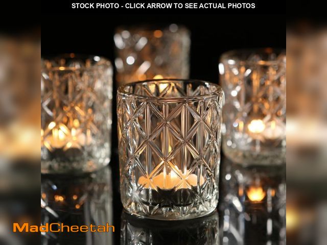 Lot 74-11545373 - 24pcs Clear Votive Candle Holders for Wedding Centerpieces - Glass Candle Holder in Bulk for Table C...
