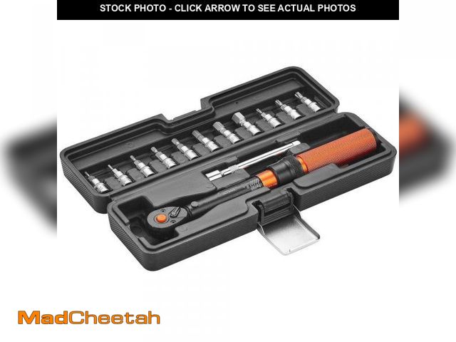 Lot 74-12463956 - SKYSHALO Drive Click Torque Wrench Set, 3.29 in. W x 9.25 in. D Steel Workbench Top with Bit Sockets...
