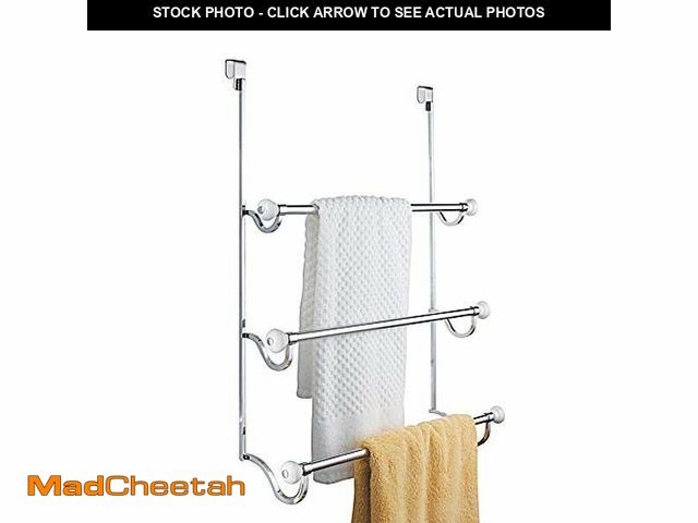 Lot 74-12695644 - iDesign York Metal Over the Shower Door Towel Rack, Hooks for Master, Guest, Kids' Bathroom, 4.75" x...