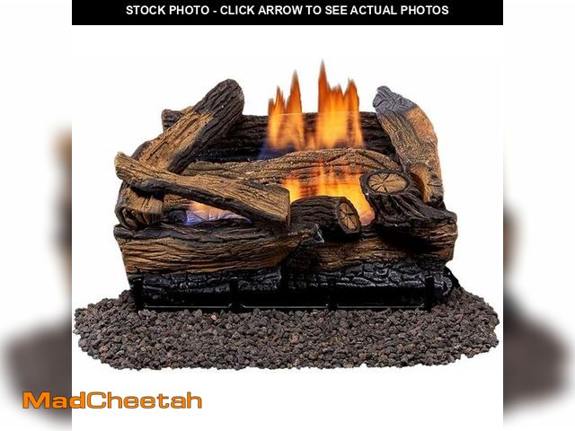 Lot 74-13331367 - Duluth Forge Split Red Oak Ventless Log Set - 18 Inch, 30,000 BTU, Dual Fuel (Propane/Natural Gas), ...