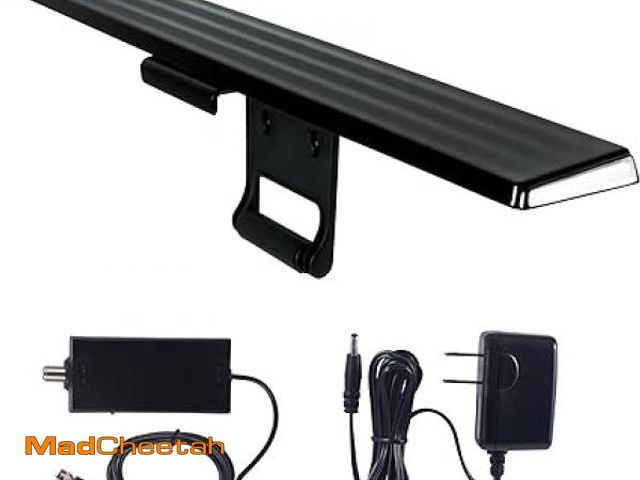 Lot 74-12421831 - GE Amplified HD Digital TV Antenna, Long Range Smart TV Antenna, Easy Mount on Top of TV Design, Sup...
