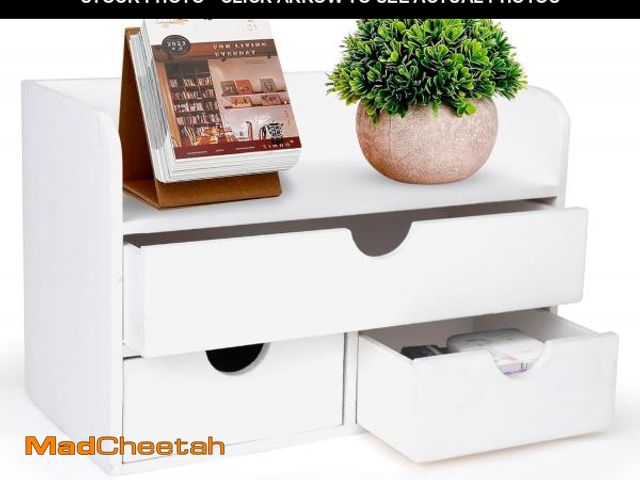 Lot 74-12324104 - Besti Wooden Office Desk Organizer - Organizing Tool for Desktop, Cubicle, Bedroom, Kitchen - Vintag...