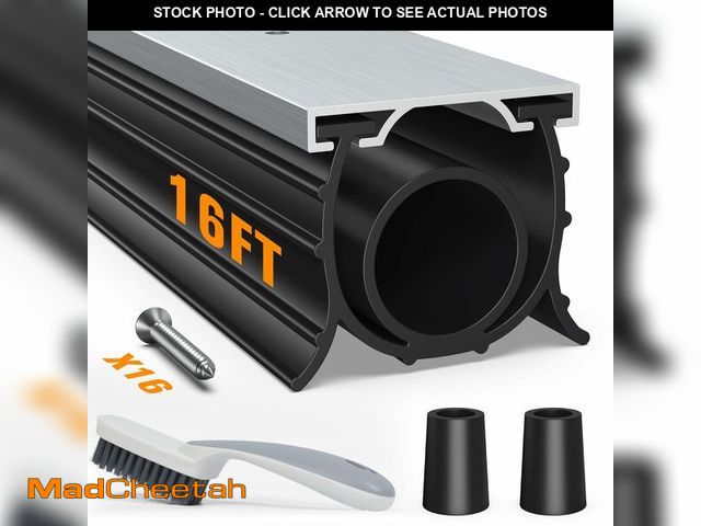 Lot 74-12972412 - Garage Door Seals Bottom Rubber, with Aluminum Track Retainer Kit, 3-Sided Weatherproof Seal, Three ...