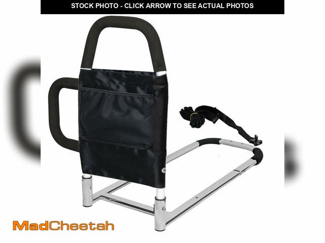Lot 74-12701575 - HEPO Bed Rails for Elderly Adults Safety with Storage Pocket, Assist Rail with Dual Grab Bars for Ea...