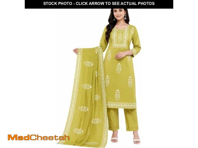 Lot 74-14427973 - JVSP FASHION Women Pure Cotton Printed Kurta Pant Dupatta Set | Ethnic Straight Kurti Suit Set for W...
