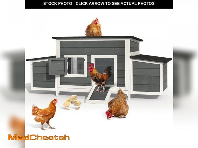 Lot 74-12488512 - YITAHOME Chicken Coop 11.5ftÃÂ² Large Wooden Chicken House Chicken Pen Outdoor with 2 Nesting Boxes...
