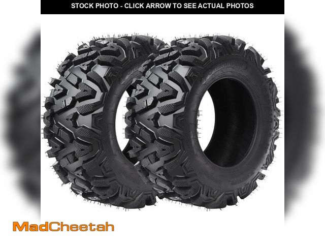 Lot 74-12266718 - 2 Pcs 25x8-12 ATV/UTV Tires 6PR, All Terrain 15mm Tread Depth 25x8x12 Trail Sand Mud Stream Off-Road...