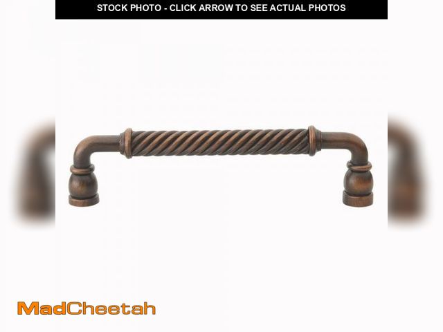 Lot 74-12464350 - GlideRite 6-1/4 in. Center-to-Center Rustic Bronze Twisted Steel Dresser Drawer Pull - UNUSED
