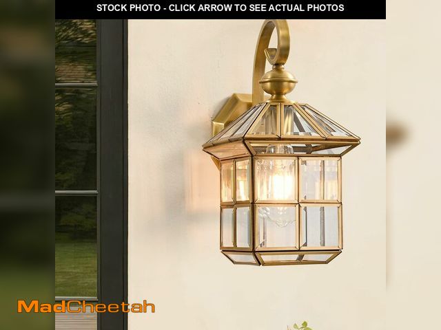 Lot 74-14272227 - ShinYouneL Copper Porch Lights Oil Rubbed Brass Outdoor Wall Lights 13.4in Exterior Lantern Light Fi...