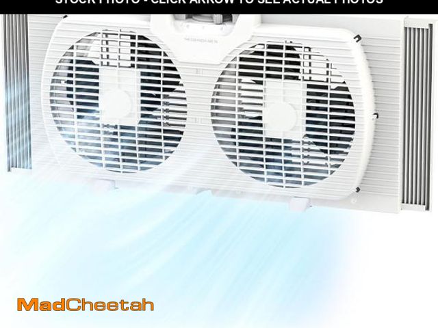 Lot 74-12157955 - EZ-Chill 9" Twin Window Fan with Manually Reversible Airflow Control, Auto-Locking Expanders - UNUSE...