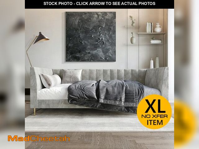 Lot 74-13637134 - ChaletPosh Twin Size Daybed in Silver Grey Velvet - UNUSED