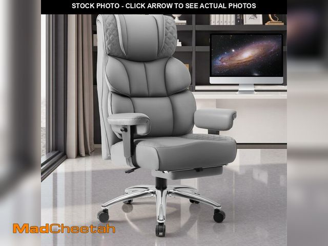Lot 74-13791103 - BestGlory Office Desk Chair, Big and Tall Leather Gaming Chair with Footrest, Wide Ergonomic Comfy E...