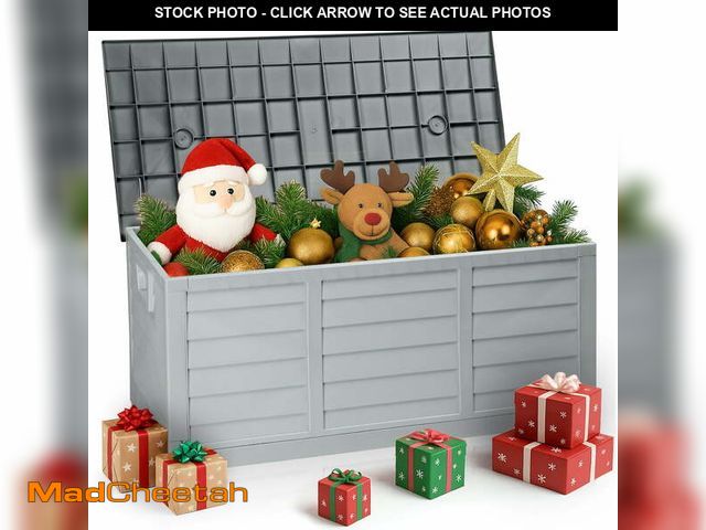 Lot 74-12679354 - Ktaxon 75gal Outdoor Garden Plastic Storage Deck Box Pre-installed Deck Box,Space Saving &amp; Easy ...