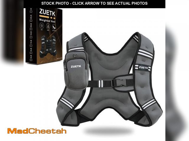 Lot 74-12123796 - ZUETK Weighted Vest, 6lb/8lb/12lb/16lb/20lb/25lb/30lb Weight Vest with Reflective Stripe, Weighted V...