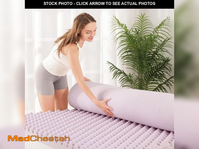 Lot 74-11721757 - EGOHOME Egg Crate Memory Foam Mattress Topper 3 Inch Queen, Gel Cooling Infused Foam Mattress Topper...