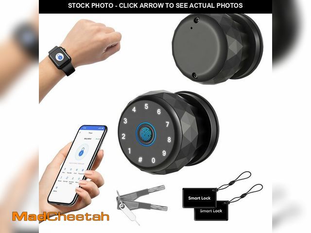 Lot 74-14385193 - Smart Door Knob Fingerprint Door Lock with Keypad,6 in 1 to Unlock for Home - UNUSED